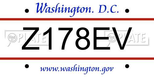 Z178EV District Of Columbia License Plate