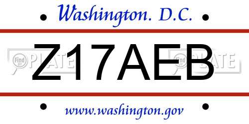 Z17AEB District Of Columbia License Plate