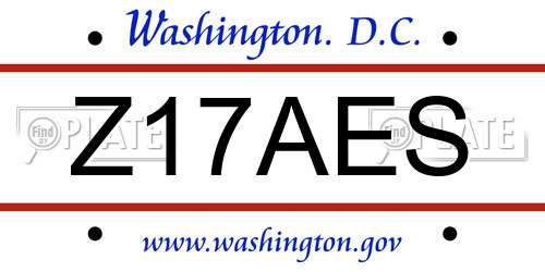 Z17AES District Of Columbia License Plate