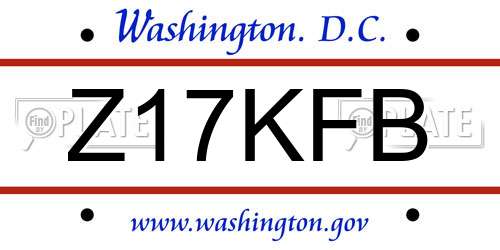 Z17KFB District Of Columbia License Plate