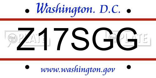 Z17SGG District Of Columbia License Plate