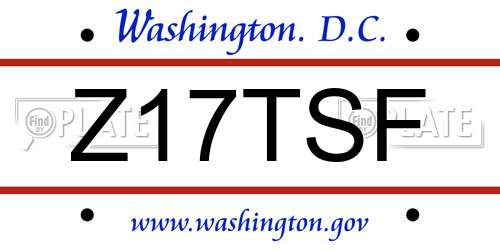 Z17TSF District Of Columbia License Plate