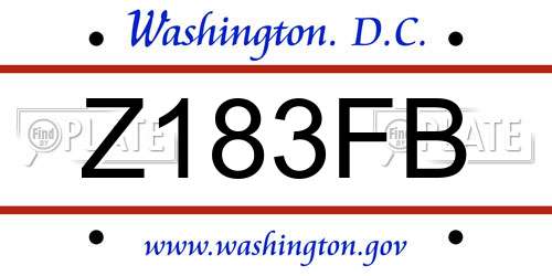 Z183FB District Of Columbia License Plate