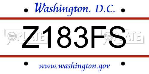Z183FS District Of Columbia License Plate