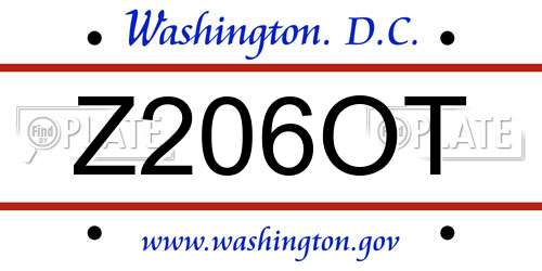 Z206OT District Of Columbia License Plate