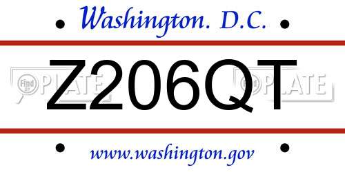 Z206QT District Of Columbia License Plate