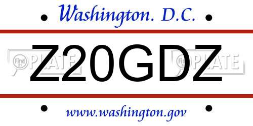 Z20GDZ District Of Columbia License Plate