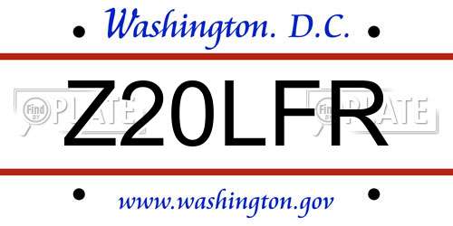 Z20LFR District Of Columbia License Plate