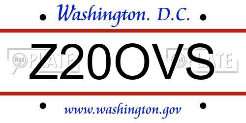 Z20OVS District Of Columbia License Plate