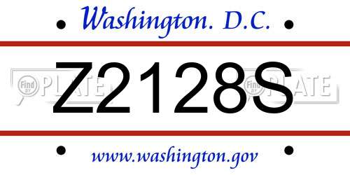 Z2128S District Of Columbia License Plate