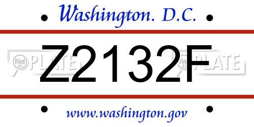 Z2132F District Of Columbia License Plate