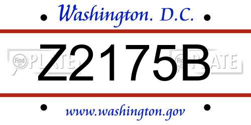 Z2175B District Of Columbia License Plate