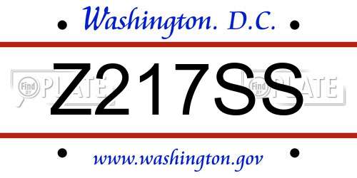 Z217SS District Of Columbia License Plate