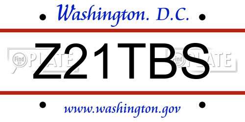 Z21TBS District Of Columbia License Plate