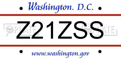 Z21ZSS District Of Columbia License Plate
