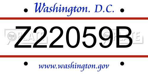 Z22059B District Of Columbia License Plate
