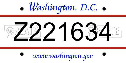Z221634 District Of Columbia License Plate