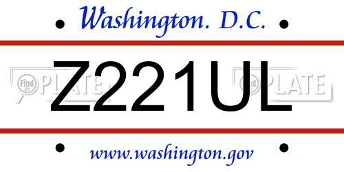 Z221UL District Of Columbia License Plate