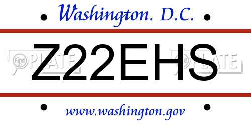 Z22EHS District Of Columbia License Plate