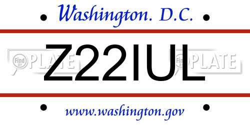 Z22IUL District Of Columbia License Plate