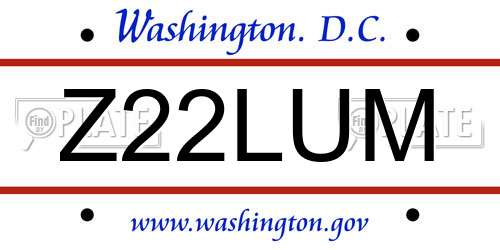 Z22LUM District Of Columbia License Plate