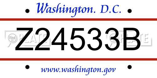 Z24533B District Of Columbia License Plate