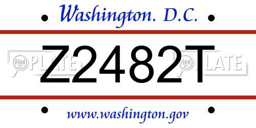 Z2482T District Of Columbia License Plate