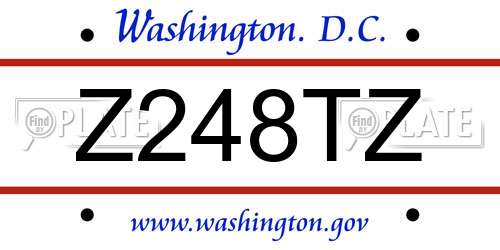 Z248TZ District Of Columbia License Plate