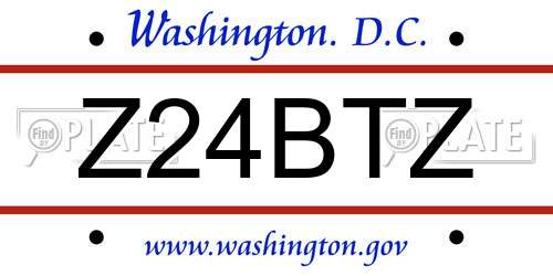 Z24BTZ District Of Columbia License Plate