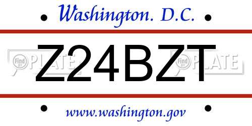 Z24BZT District Of Columbia License Plate