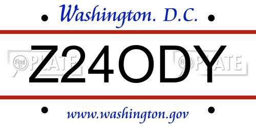 Z24ODY District Of Columbia License Plate