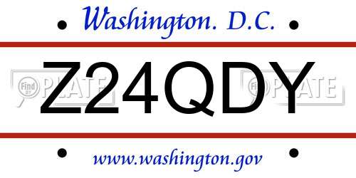 Z24QDY District Of Columbia License Plate