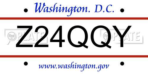Z24QQY District Of Columbia License Plate