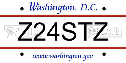 Z24STZ District Of Columbia License Plate