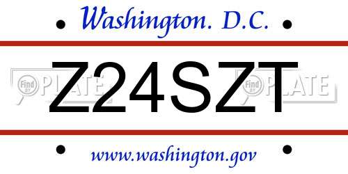 Z24SZT District Of Columbia License Plate