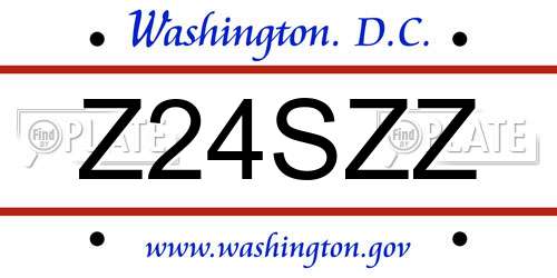 Z24SZZ District Of Columbia License Plate