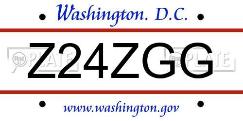 Z24ZGG District Of Columbia License Plate