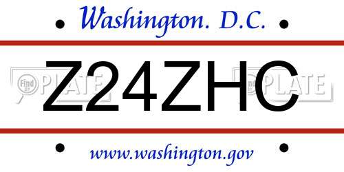 Z24ZHC District Of Columbia License Plate