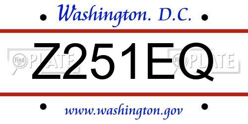 Z251EQ District Of Columbia License Plate