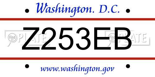 Z253EB District Of Columbia License Plate