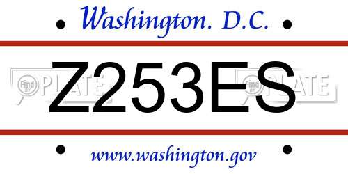 Z253ES District Of Columbia License Plate