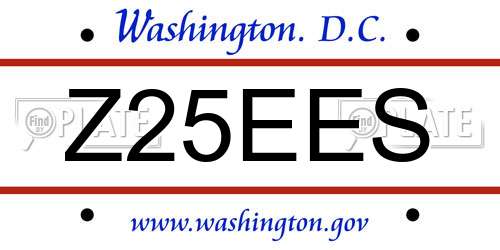 Z25EES District Of Columbia License Plate