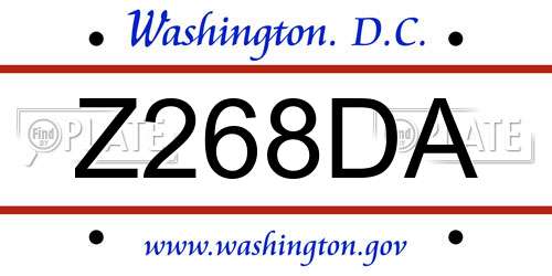 Z268DA District Of Columbia License Plate