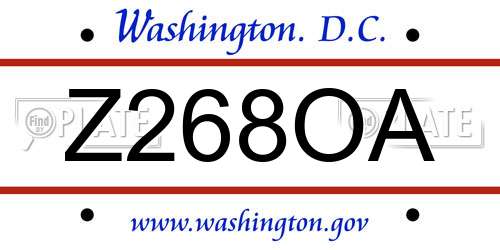 Z268OA District Of Columbia License Plate