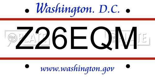 Z26EQM District Of Columbia License Plate