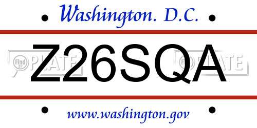 Z26SQA District Of Columbia License Plate