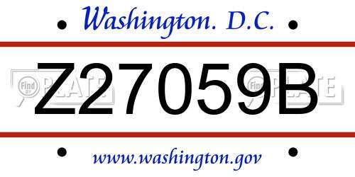 Z27059B District Of Columbia License Plate