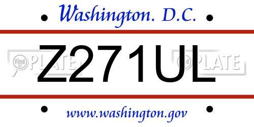 Z271UL District Of Columbia License Plate