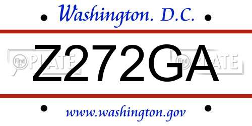 Z272GA District Of Columbia License Plate