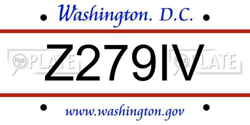 Z279IV District Of Columbia License Plate
